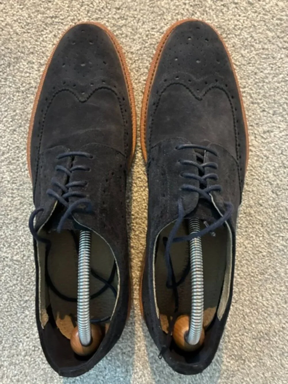 Banana Republic Blue Suede Wingtip Shoes